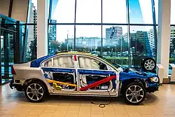 Volvo S80 cutaway showing part of the SIPS system components