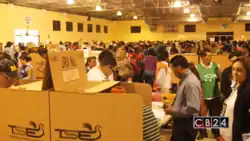Voters in El Salvador voting at a polling station in 2019