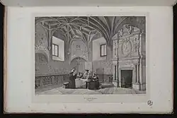 Representation of the Small Consistory, 16th century vault, fireplace by Nicolas Bachelier (1536, now destroyed), 17th century decoration.
