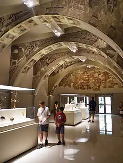 Paintings from the chapter house of the Monastery of Sigena at the Museu Nacional d'Art de Catalunya in Barcelona.