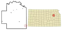 Location within Wabaunsee County and Kansas
