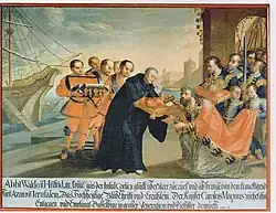 Charlemagne receives relics from Waldo of Reichenau, Münster Reichenau-Mittelzell&nbsp;[de], 18th century