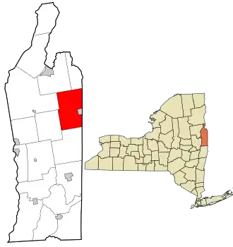 Location in Washington County and the state of New York.