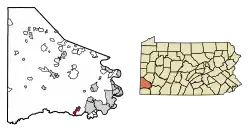 Location of Marianna in Washington County, Pennsylvania.