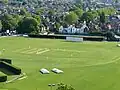 The cricket ground seen from the Pagoda, in 2019