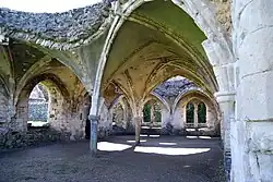 Image 21Remains of the undercroft of the lay brothers' refectory at Waverley Abbey, near Farnham, main town of the Borough of Waverley (from Portal:Surrey/Selected pictures)