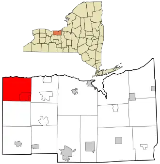 Location in Wayne County and the state of New York.