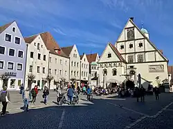 Weiden Altstadt with Rathaus (right). Weiden in der Oberpfalz, Germany