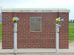 Welcome to Palmyra sign, June 2016