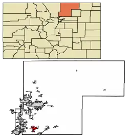 Location of the City of Fort Lupton in Weld County, Colorado.