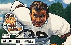 Weldon Humble on a 1951 Bowman football card