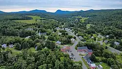 View of West Burke, VT, with Willoughby Gap visible in the background