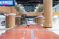 Western part of the original reserved platform converted to the transfer concourse (December 2024)