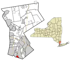Location of Pelham Manor in Westchester County, New York