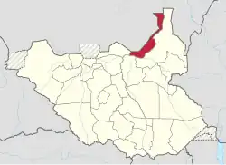 Location of Fashoda in South Sudan