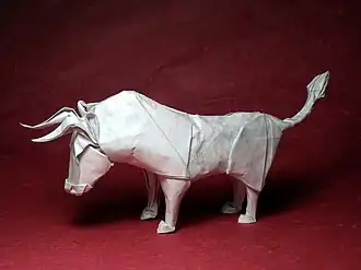 A wet-folded bull
