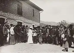 Alexei Nikolaevich selling flowers on the streets in Livadiya, May 3, 1912.