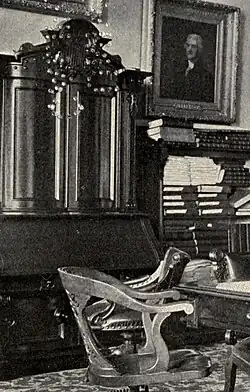 black and white image of the Patent Revolving Secretary