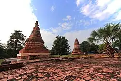 The remains of an ancient walled town of the Hariphunchai Kingdom, Wiang Tha Kan, founded approximately 1,000 years ago located in San Pa Tong District, Chiang Mai, Thailand.