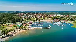 Aerial view of Wilkasy and Lake Niegocin