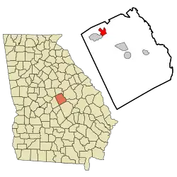Location in Wilkinson County and the state of Georgia