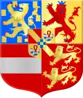 Coat of arms of William the Silent as Prince of Orange from 1544 to 1582, and his eldest son Philip William[52]