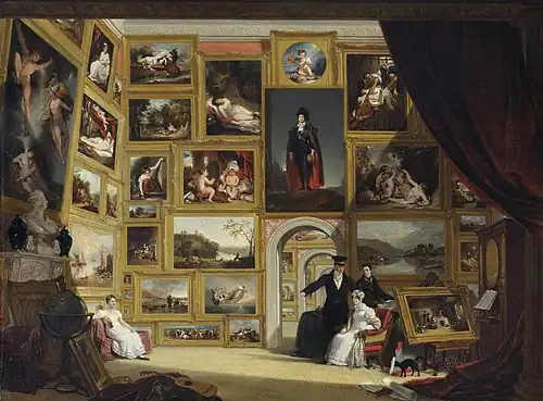 A Modern Picture Gallery by William Frederick Witherington, 1824. Part of the collection of art at Wimpole Hall