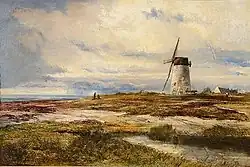 Windmill by the coast, Isle of Man, 1853