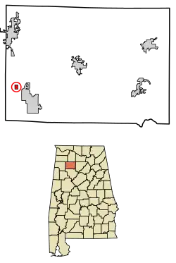 Location of Natural Bridge in Winston County, Alabama