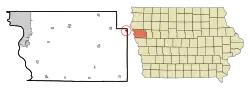 Location of Cushing, Iowa