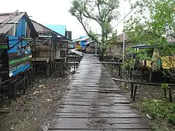 Wooden walkways in Syuru village