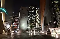 World Market Center plaza at night