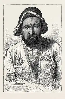 An 1879 portrait of a Hazara man from the Daizangi tribe