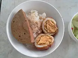 Xôi with giò and eggs