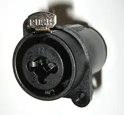 Three-pin XLR plus 6.35&nbsp;mm TRS phone hybrid jack.