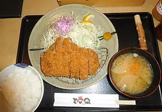 With fried tonkatsu cutlet