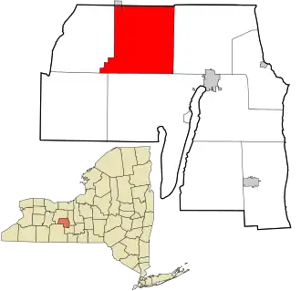 Location in Yates County and the state of New York.
