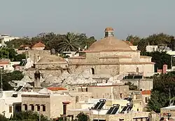Rooftop view of Yeni Hammam in Rhodes (16th century)