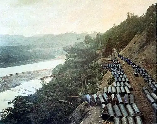Yokohama Water Works: Iron pipeline route, Kawajiri Village, 1886–87