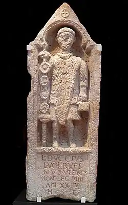 Memorial to Lucius Duccius Rufinus, a standard bearer of the Legio IX Hispana, Yorkshire Museum, York
