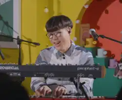 Yun Seok-cheol during a small scale fan invitation concert in 2023