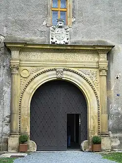 Portal in Tovačov Castle from 1492