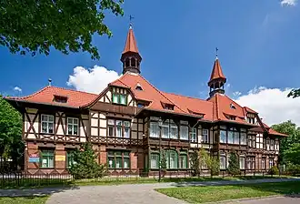 19th-century timber frame manor house in Toruń
