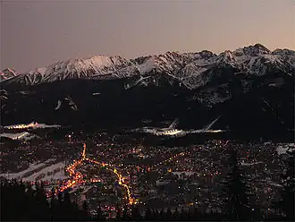 Zakopane at night