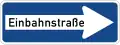 Some countries, like Germany, show text on one-way signs (Einbahnstraße means "one-way street")