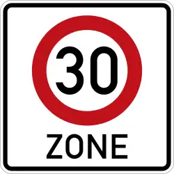 Zone 30 entry in Germany with 30&nbsp;km/h speed limit