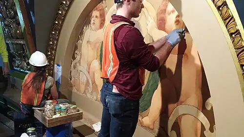 Conservation of mural, Zodiac: Taurus