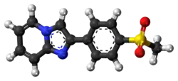 Ball-and-stick model of the zolimidine molecule