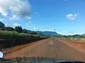 Zomba Plateau approached from the Blantyre-Zomba road, which was being renovated when this picture was taken in March 2014