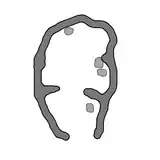 Plan of a typical PPNA circular house, with interior fireplaces.